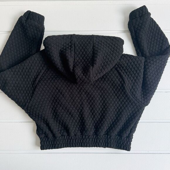 New Look Women's/Juniors Cropped Quilted Hoodie Sweatshirt Jacket Size Medium - Picture 2 of 7